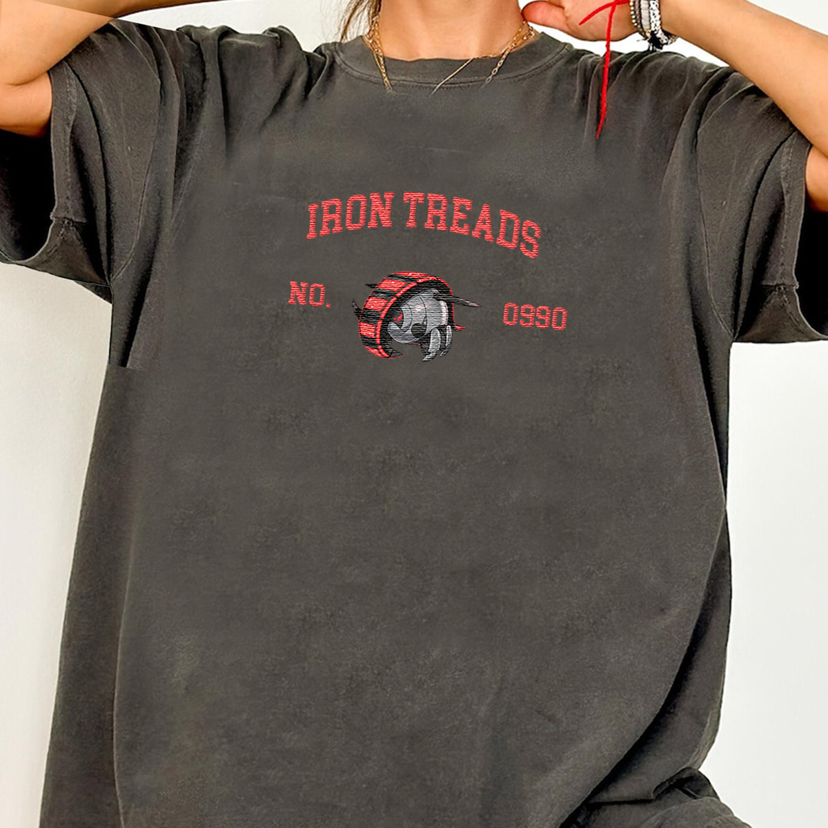 Iron Treads Anime-Themed Embroidered T-Shirt,Crewneck,Hoodie-Trendy Versatile and a Thoughtful Gift for Friends,H-C-1788
