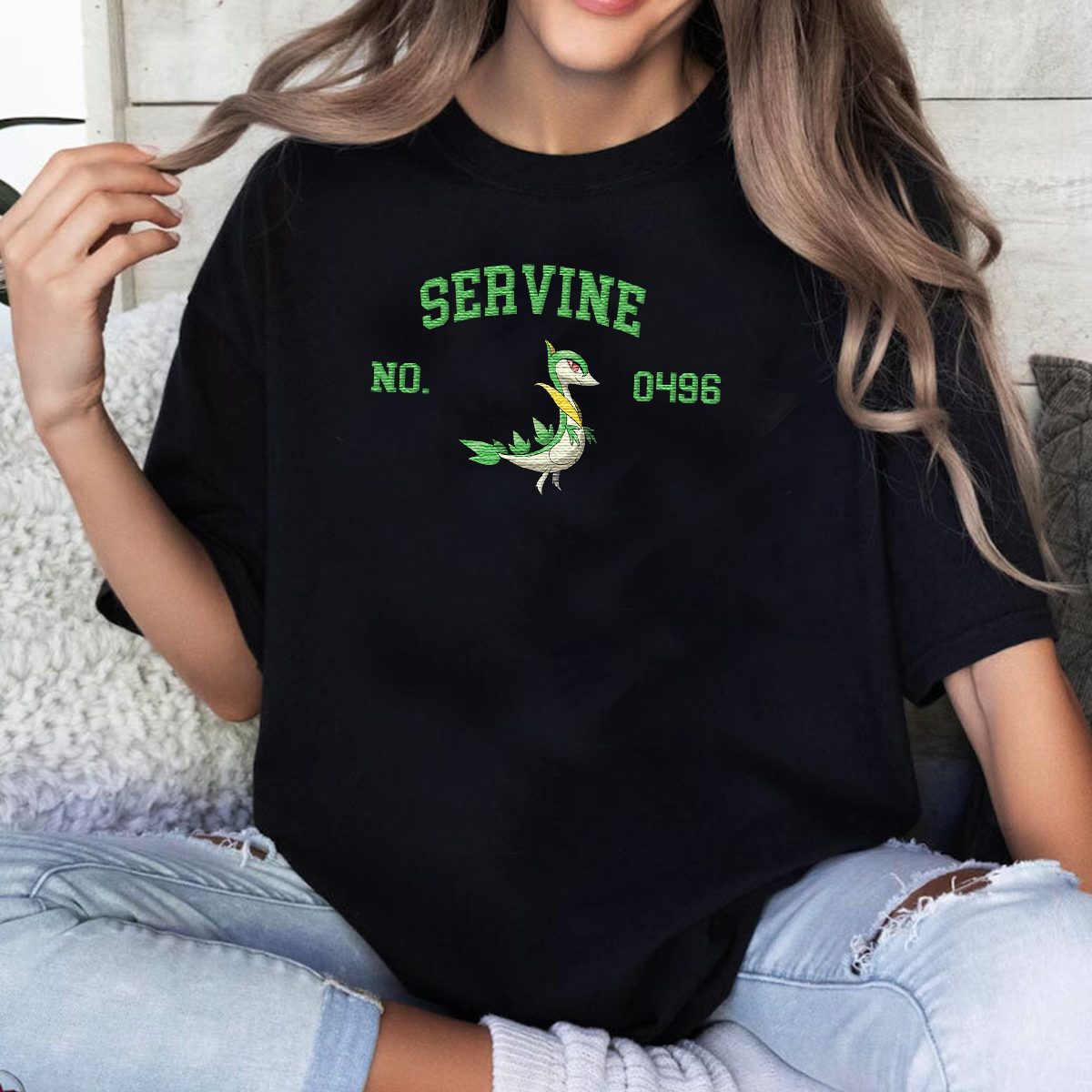 Servine Adorable Anime-Themed Embroidered T-Shirt,Crewneck,Hoodie-Trendy Versatile and a Thoughtful Gift for Friends,H-C-1603