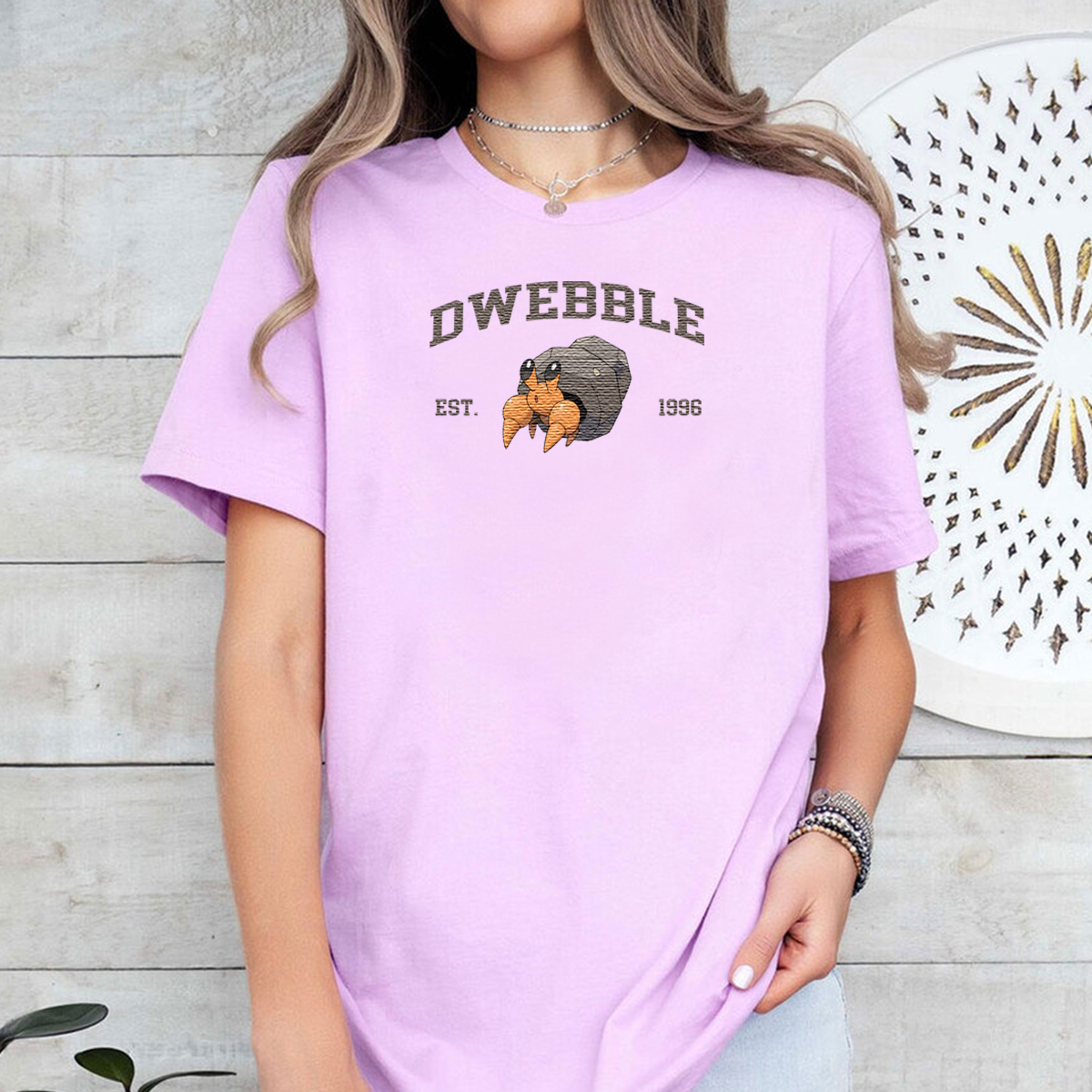 Dwebble Adorable Anime-Themed Embroidered T-Shirt,Crewneck,Hoodie-Trendy Versatile and a Thoughtful Gift for Friends,H-C-1206