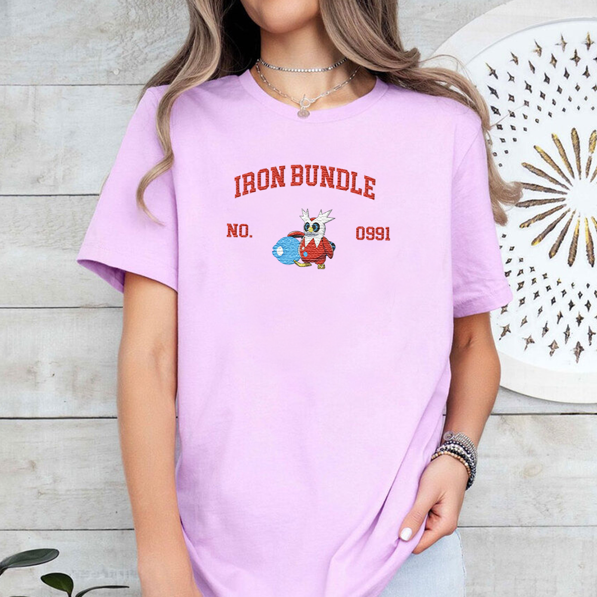 Iron Bundle Anime-Themed Embroidered T-Shirt,Crewneck,Hoodie-Trendy Versatile and a Thoughtful Gift for Friends,H-C-1777