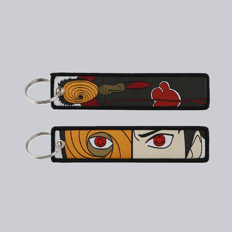 Naruto Akatsuki Cloud Keychain – Embroidered Anime Fabric Key Ring for Fans,Cosplay,and Backpacks,027