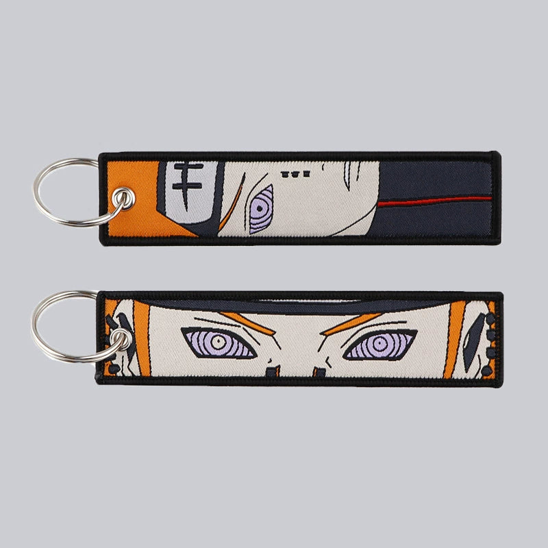 Naruto Akatsuki Cloud Keychain – Embroidered Anime Fabric Key Ring for Fans,Cosplay,and Backpacks,027