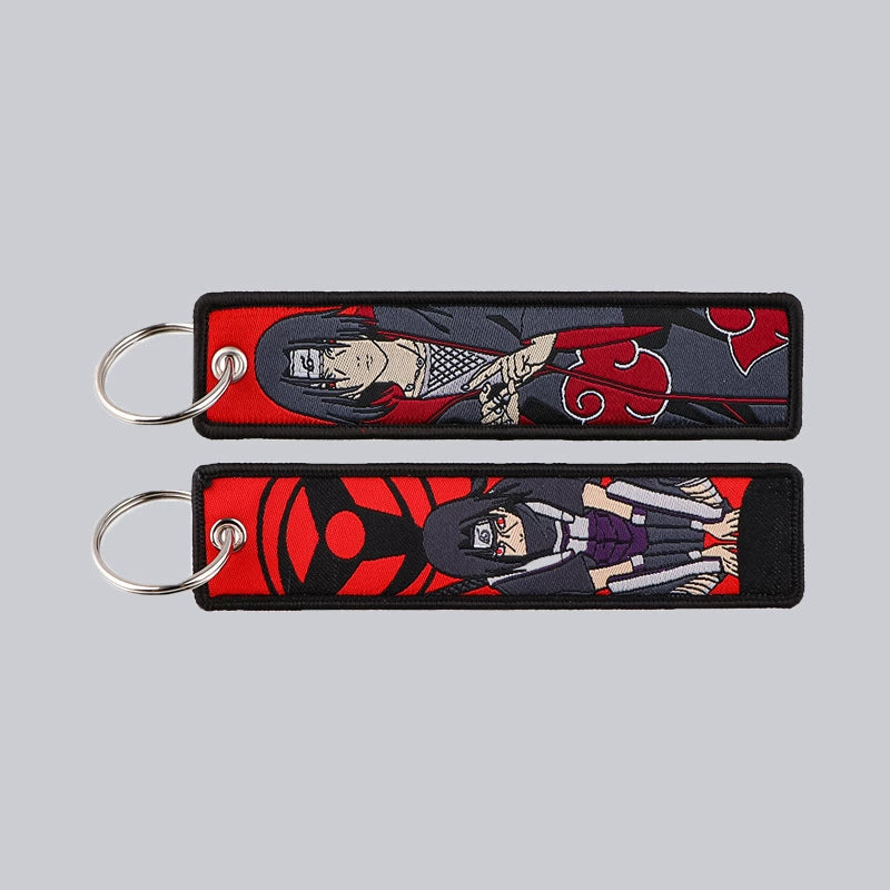 Naruto Akatsuki Cloud Keychain – Embroidered Anime Fabric Key Ring for Fans,Cosplay,and Backpacks,027