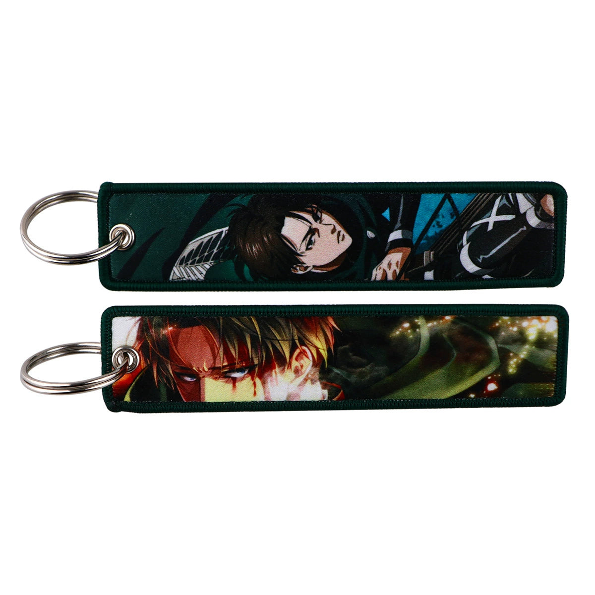 Cartoon Anime Attack on Titan Jacquard Keychain Lanyard, Access Card Holder, Fabric Keychain for ID and Office Badge,016