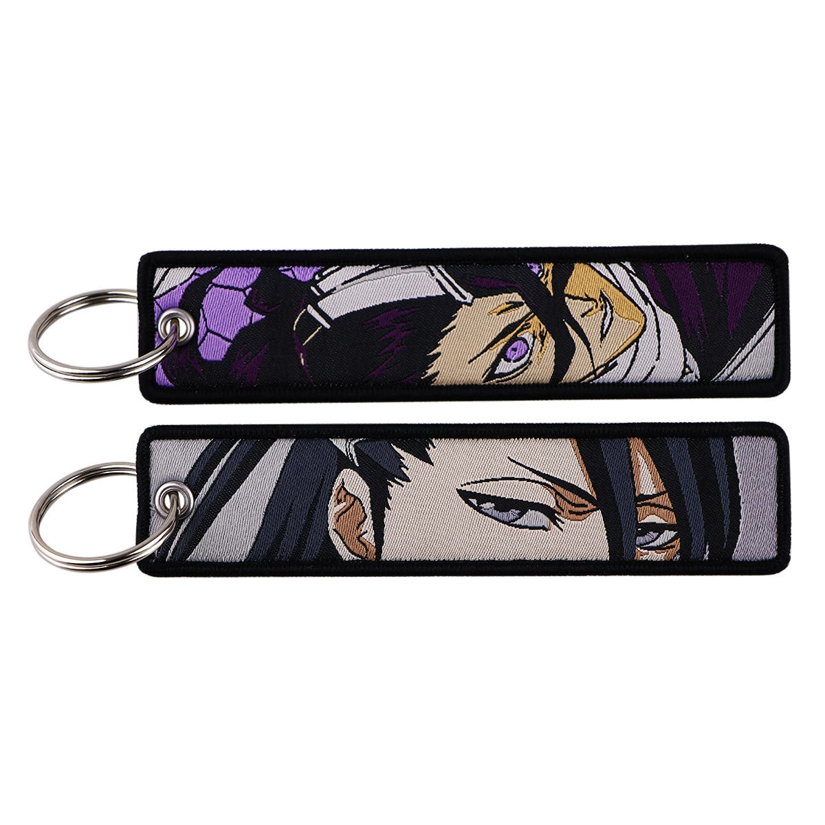 Anime Bleach Woven Keychain with Cartoon Lanyard, Student Campus Access & Office ID Badge Holder, Fabric Keychain,013