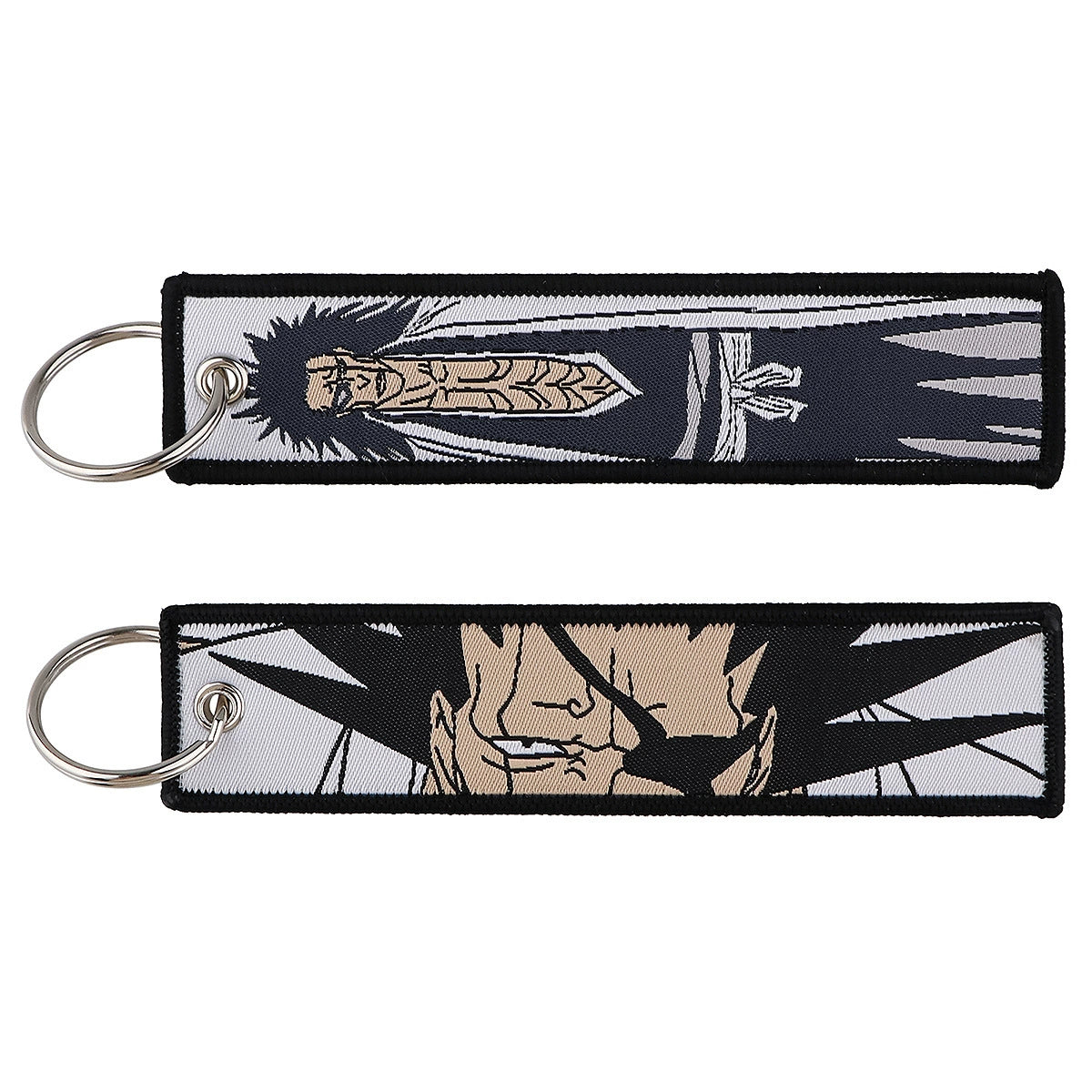 Anime Bleach Woven Keychain with Cartoon Lanyard, Student Campus Access & Office ID Badge Holder, Fabric Keychain,013