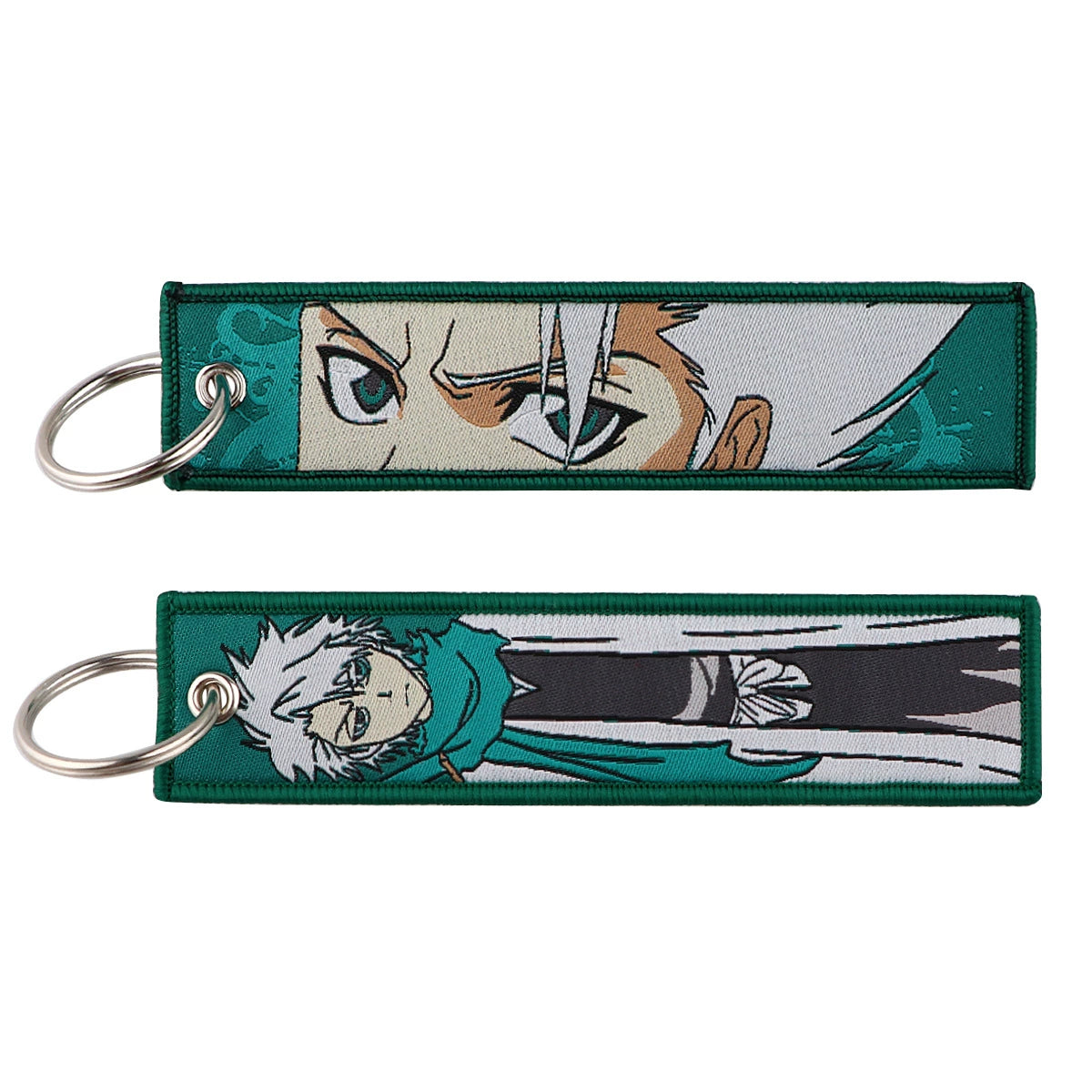 Anime Bleach Woven Keychain with Cartoon Lanyard, Student Campus Access & Office ID Badge Holder, Fabric Keychain,013