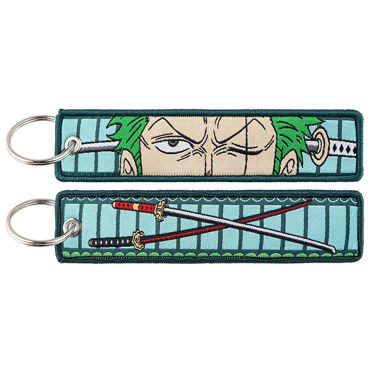 One Piece Luffy Woven Label Keychain, Zoro Cartoon Keychain, Bag Pendant Accessory,018