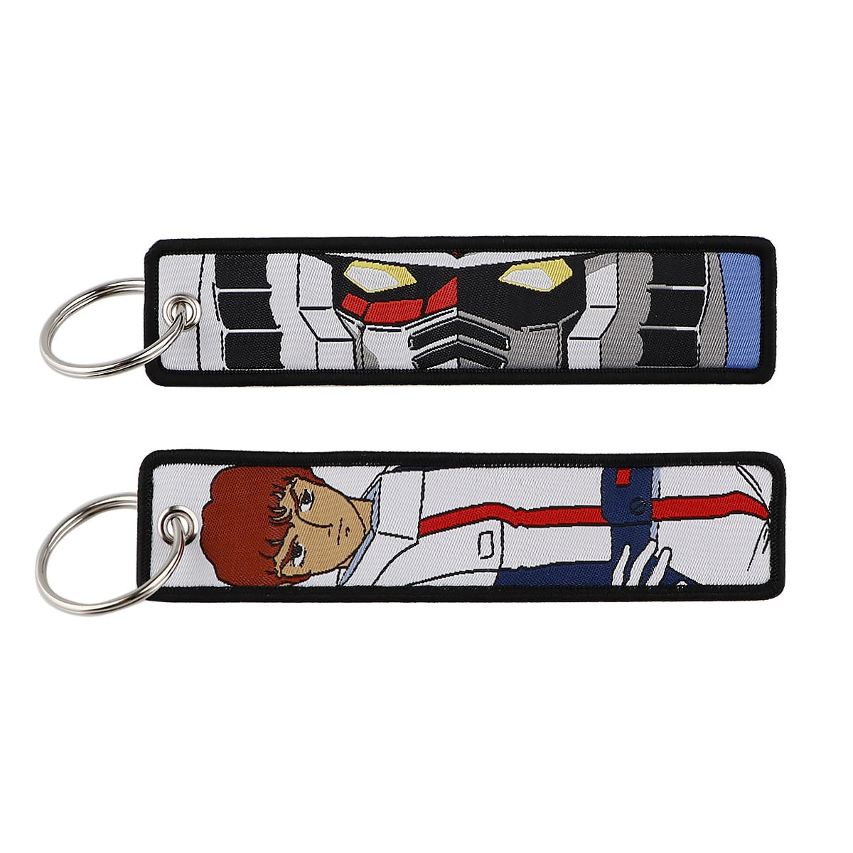 Cartoon Green Monster Woven Label Keychain Lanyard, Planet Bag Charm, Fabric Keychain for Student ID & Campus Decoration,019