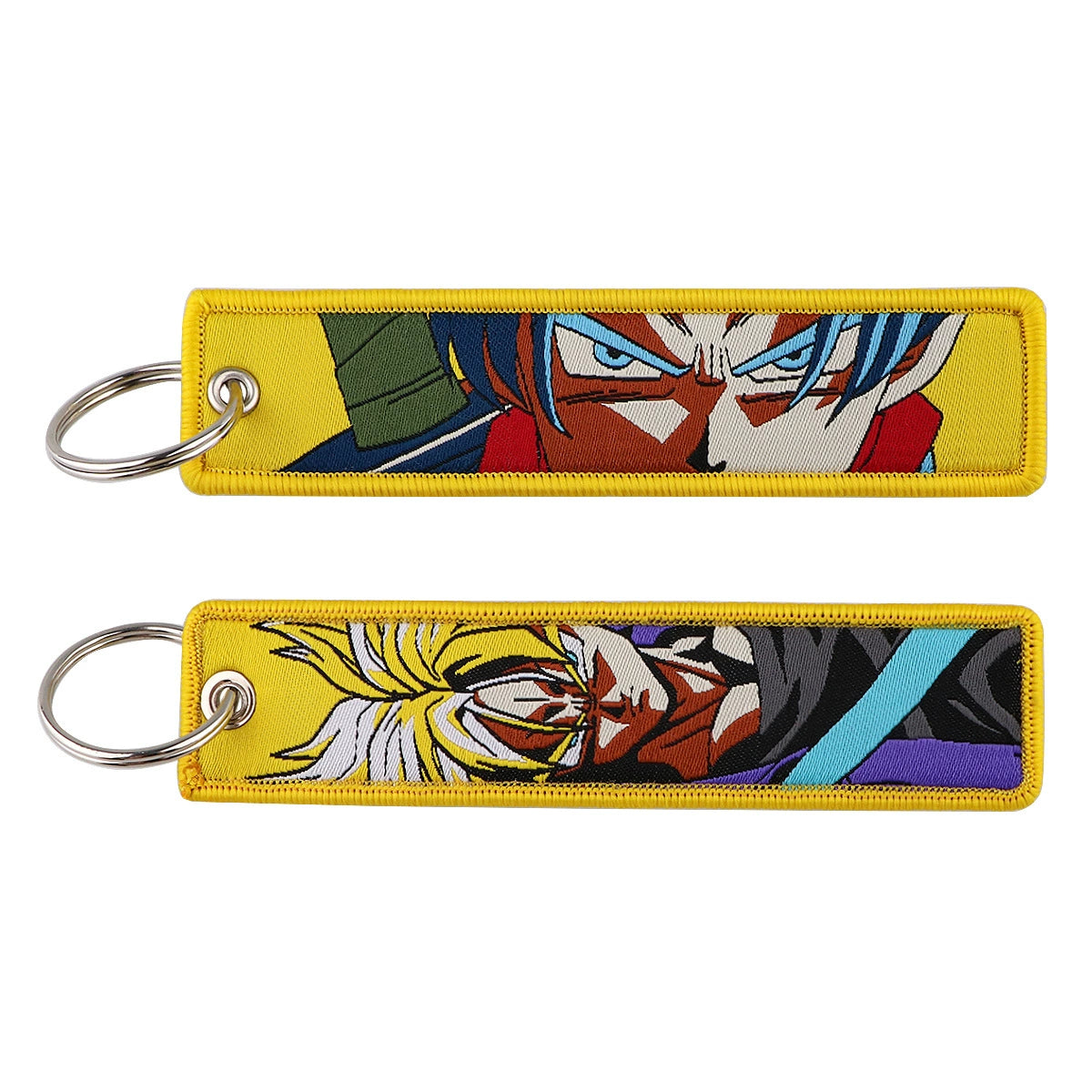 Dragon Ball Woven Keychain Lanyard - Goku & Vegeta Cartoon Character Campus Strap,Fabric Craft Pendant,022