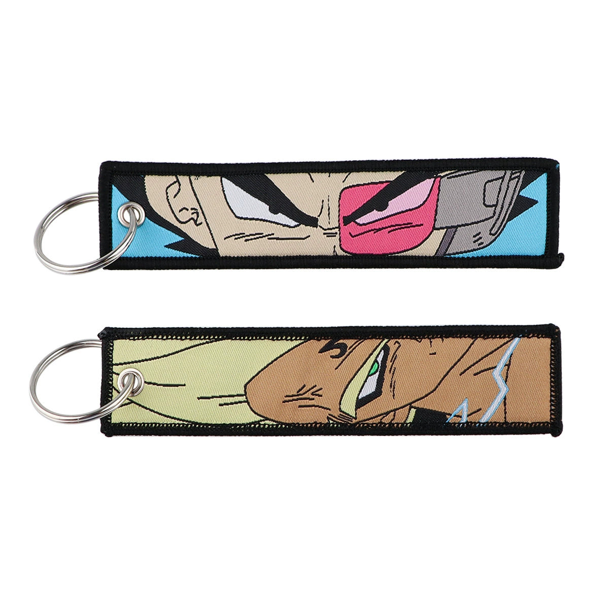 Dragon Ball Woven Keychain Lanyard - Goku & Vegeta Cartoon Character Campus Strap,Fabric Craft Pendant,022