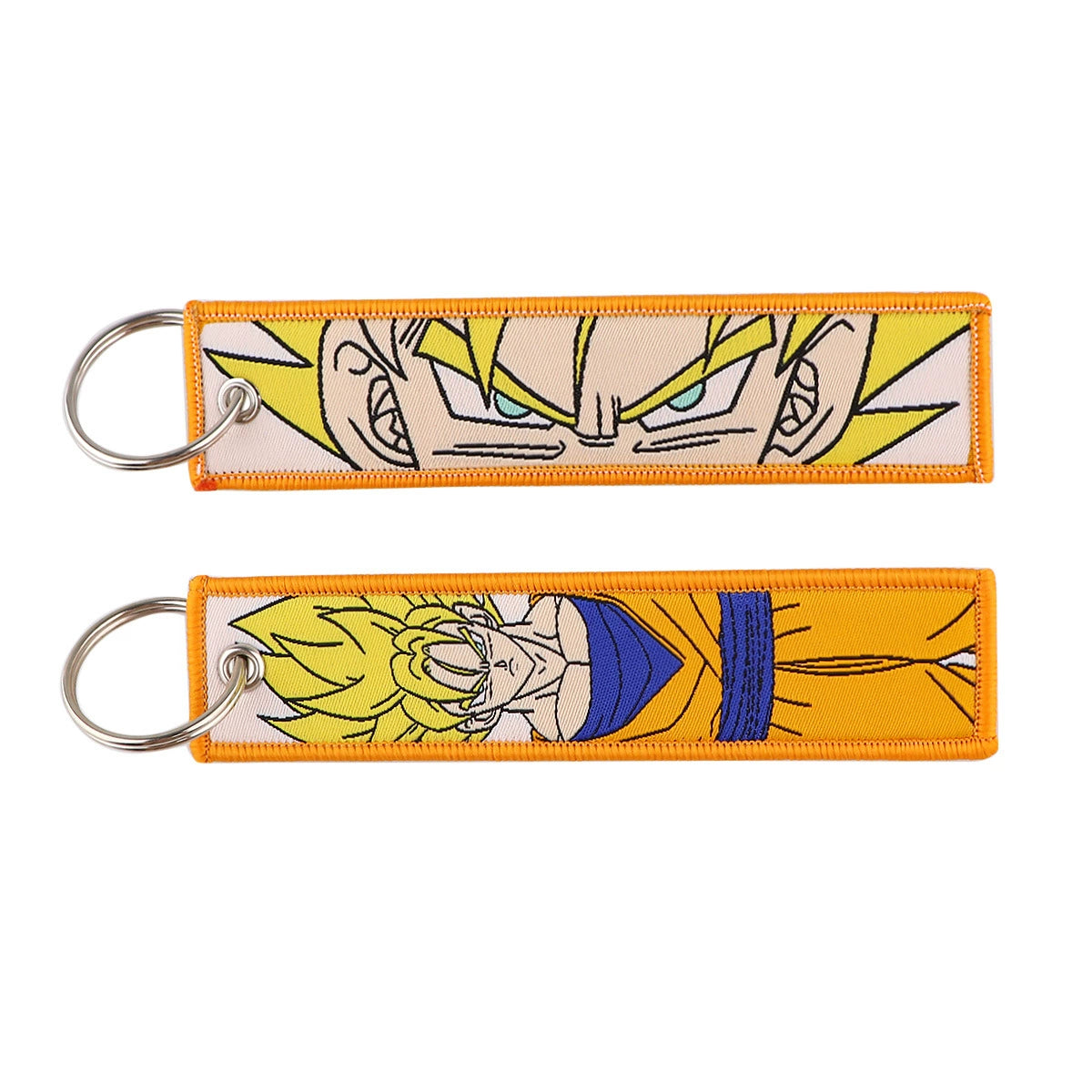 Dragon Ball Woven Keychain Lanyard - Goku & Vegeta Cartoon Character Campus Strap,Fabric Craft Pendant,022