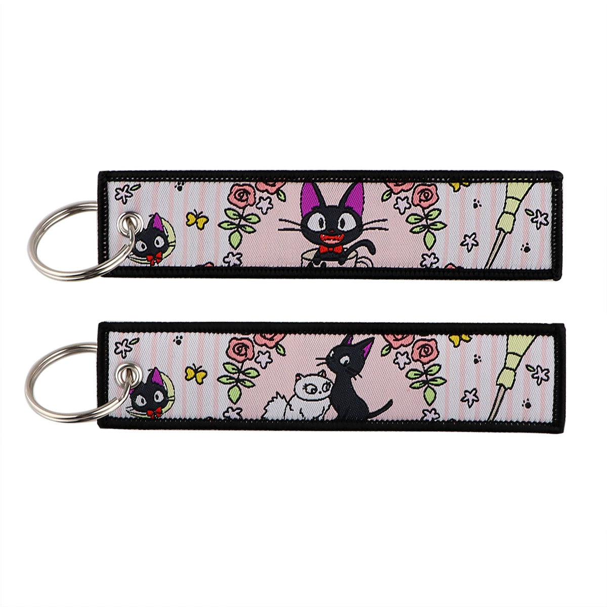 Totoro & No-Face Keychain Lanyard, Studio Ghibli Woven Label Keychain, Anime & Manga Fabric Accessories,020