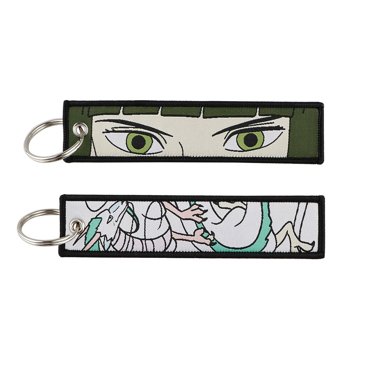 Totoro & No-Face Keychain Lanyard, Studio Ghibli Woven Label Keychain, Anime & Manga Fabric Accessories,020