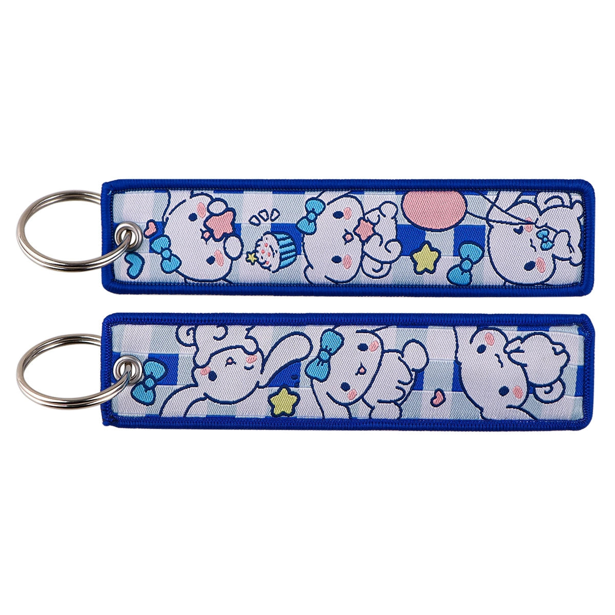 Hello Kitty, Kuromi, Melody Cartoon Woven Keychain Lanyard - Cinnamonroll Fabric Handmade Strap Pendant,023