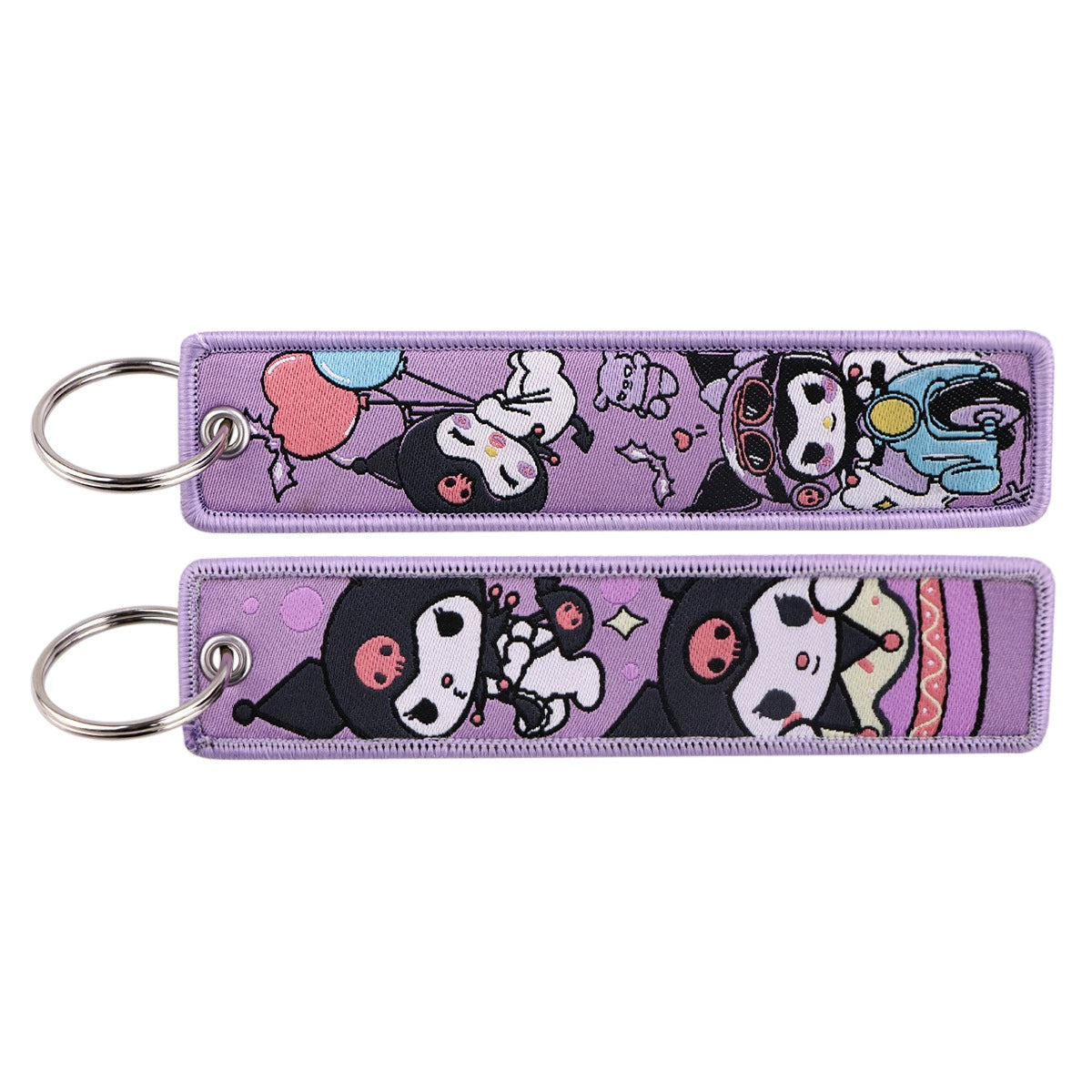 Hello Kitty, Kuromi, Melody Cartoon Woven Keychain Lanyard - Cinnamonroll Fabric Handmade Strap Pendant,023