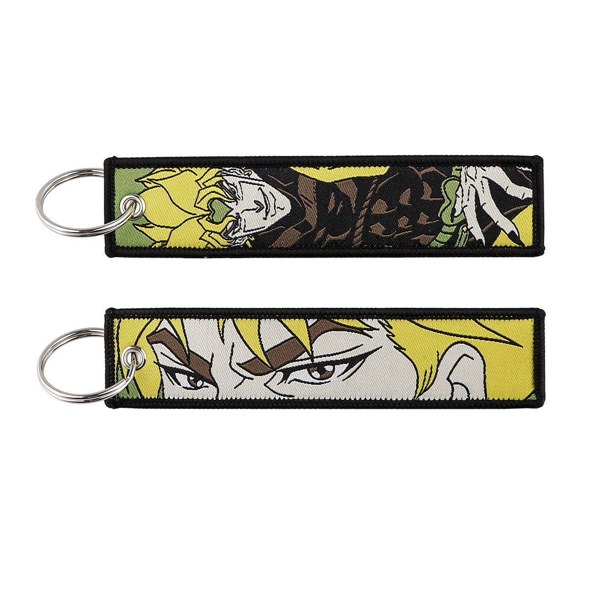 Berserk & JoJo Anime Woven Keychain – Fabric Key Ring with Berserk-Inspired Decorative Chain,026