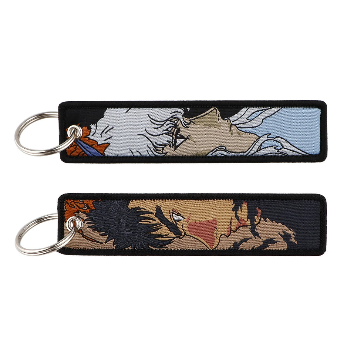Berserk & JoJo Anime Woven Keychain – Fabric Key Ring with Berserk-Inspired Decorative Chain,026