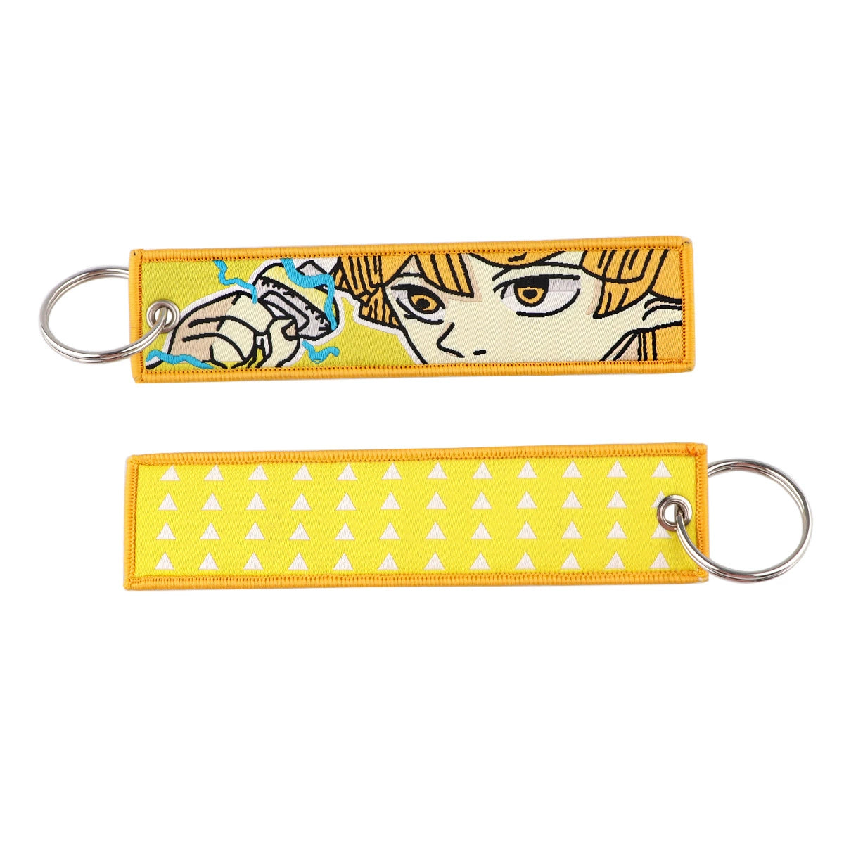 Cartoon Demon Slayer Jacquard Keychain Lanyard, Demon Access Card Holder, Fabric Keychain for ID and Office Badge,017