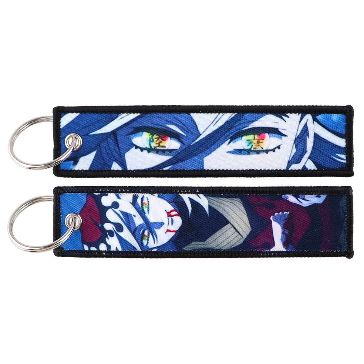Cartoon Demon Slayer Jacquard Keychain Lanyard, Demon Access Card Holder, Fabric Keychain for ID and Office Badge,017