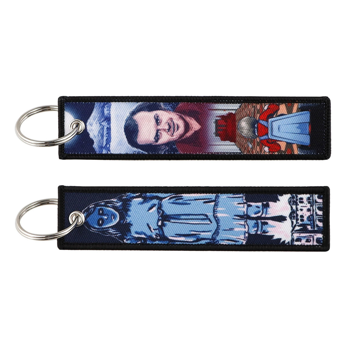 Halloween Cartoon Horror Woven Lanyard Keychain – Fabric Badge Holder for Students & Campus Use,029