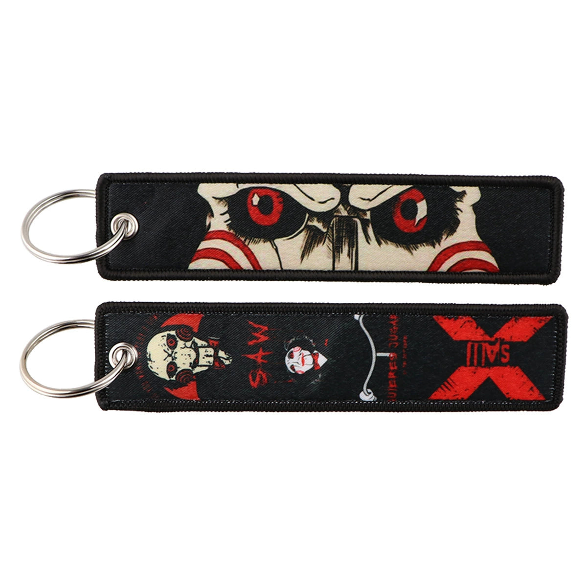 Halloween Cartoon Horror Woven Lanyard Keychain – Fabric Badge Holder for Students & Campus Use,029