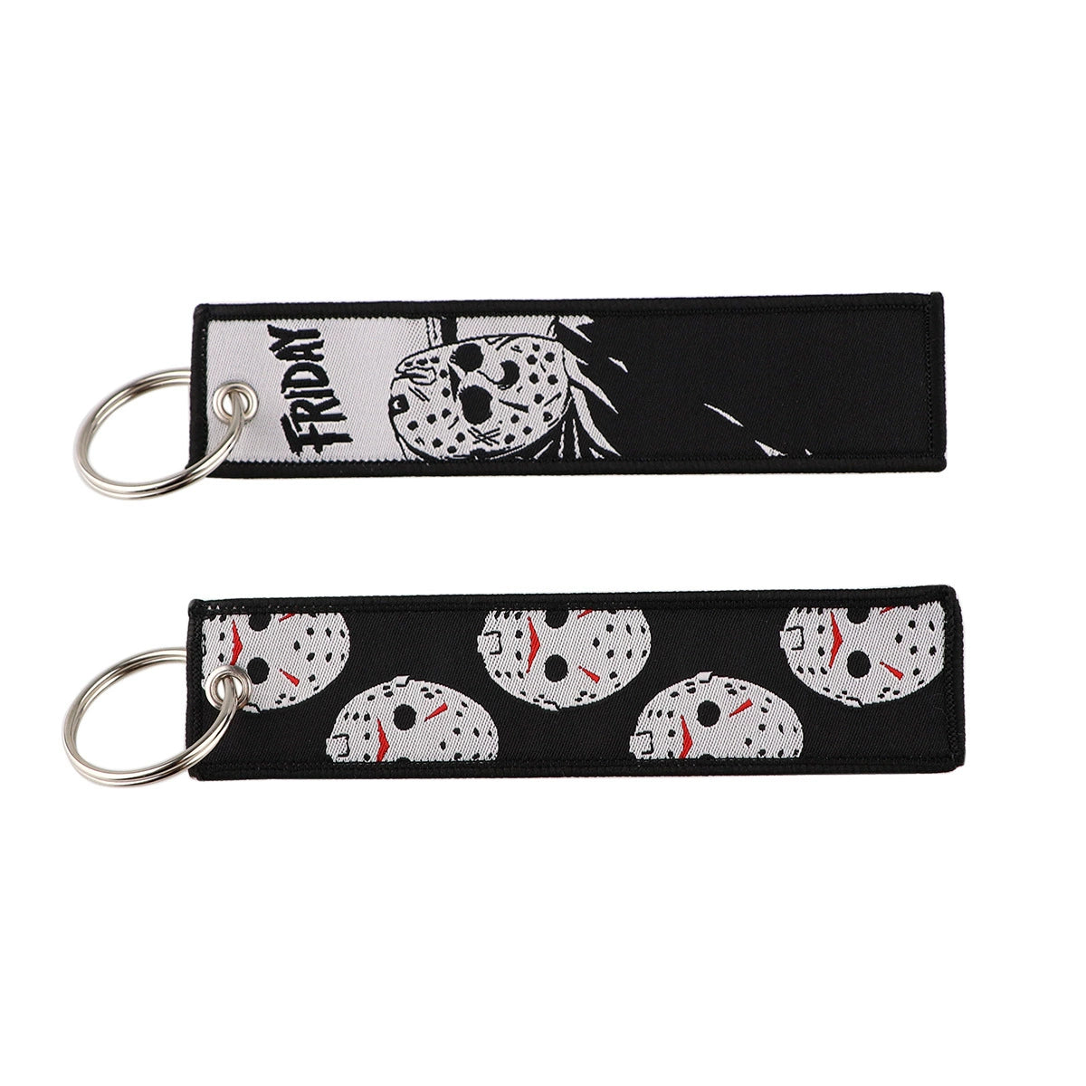 Halloween Cartoon Horror Woven Lanyard Keychain – Fabric Badge Holder for Students & Campus Use,029