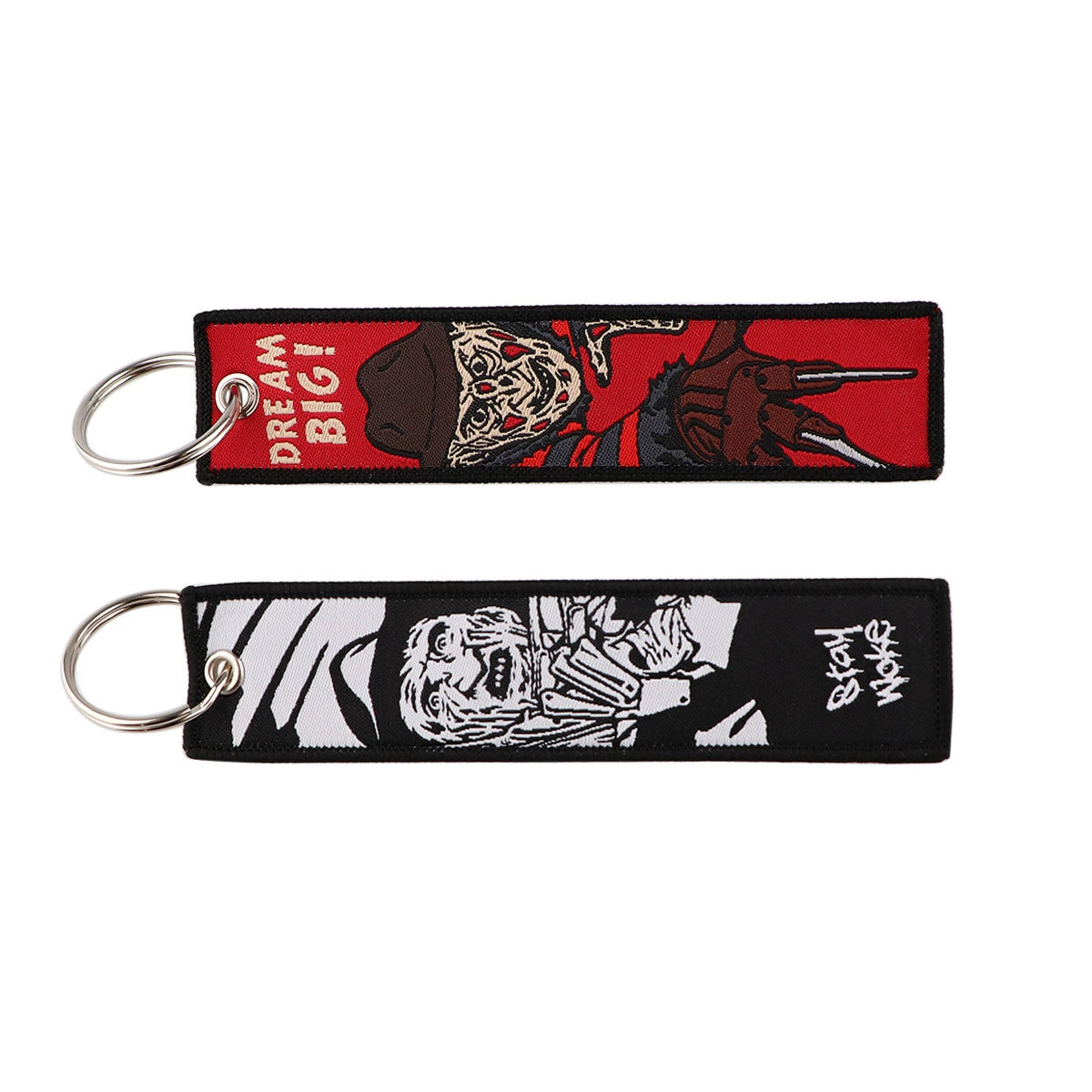 Halloween Cartoon Horror Woven Lanyard Keychain – Fabric Badge Holder for Students & Campus Use,029