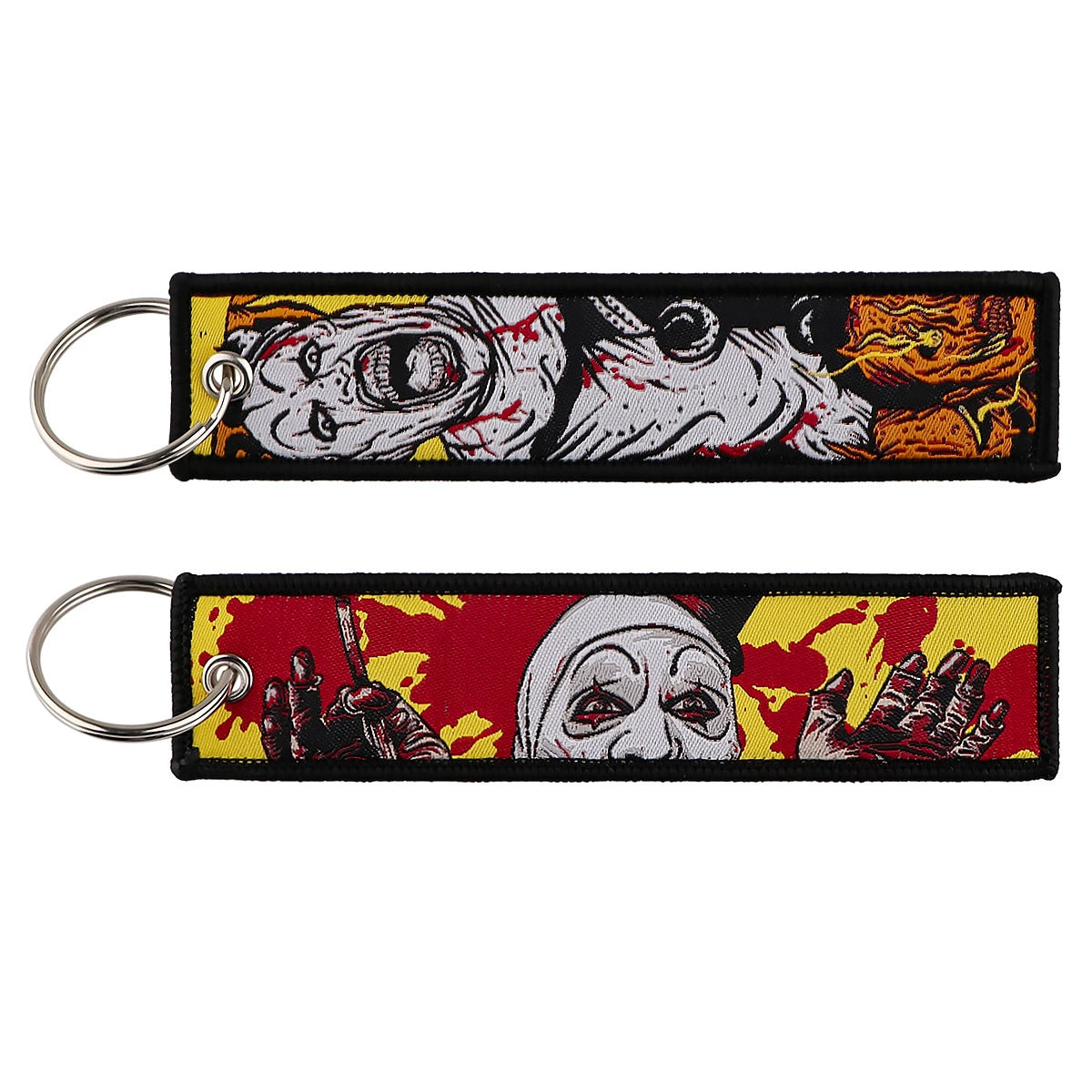 Halloween Cartoon Horror Woven Lanyard Keychain – Fabric Badge Holder for Students & Campus Use,029