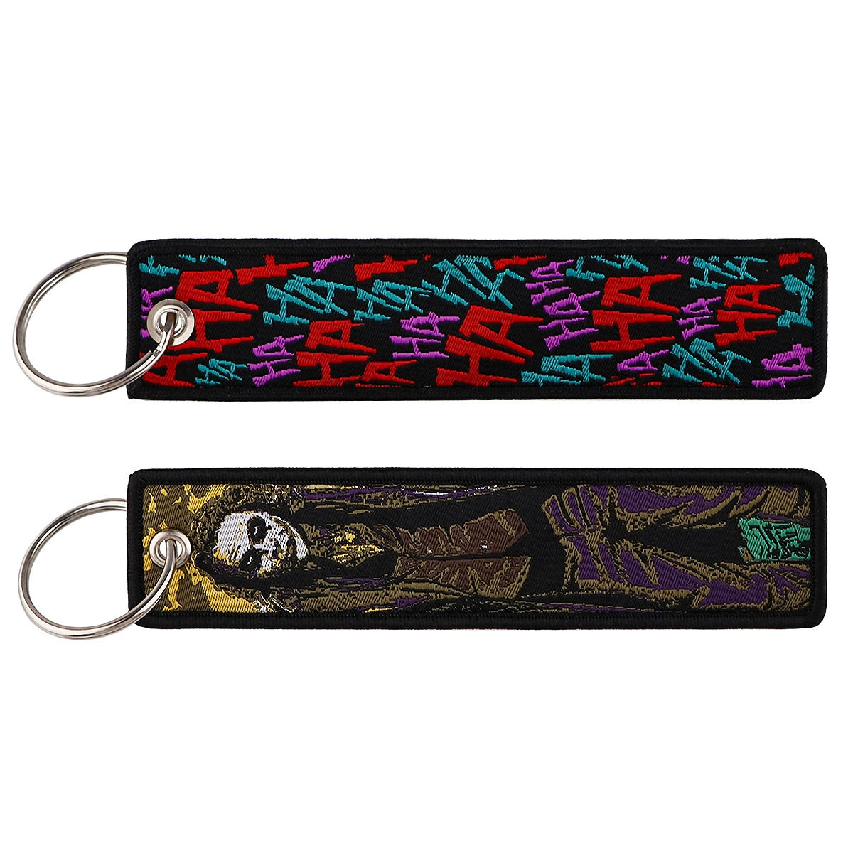 Halloween Cartoon Horror Woven Lanyard Keychain – Fabric Badge Holder for Students & Campus Use,029