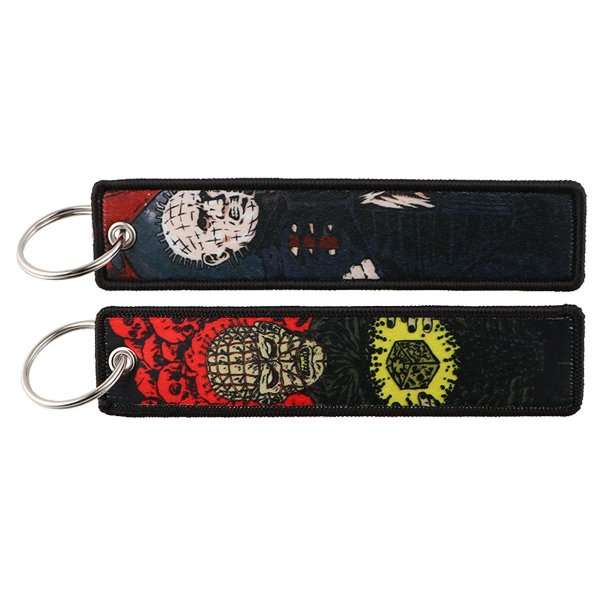 Halloween Cartoon Horror Woven Lanyard Keychain – Fabric Badge Holder for Students & Campus Use,029