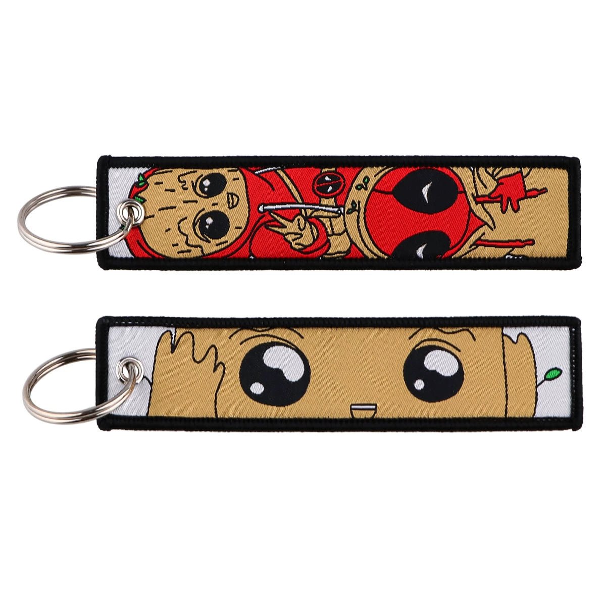Cartoon Hero Lanyard Keychain – Woven Fabric ID Badge Holder for Students & Office Use,028