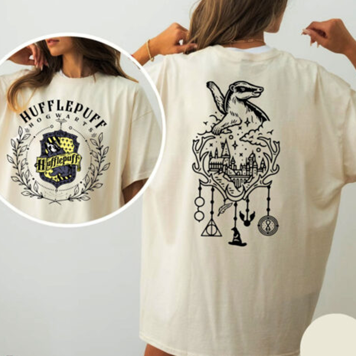 Vintage Wizard Hogwarts House Crewneck,Harry Potter Gifts For Adults,H-C-155