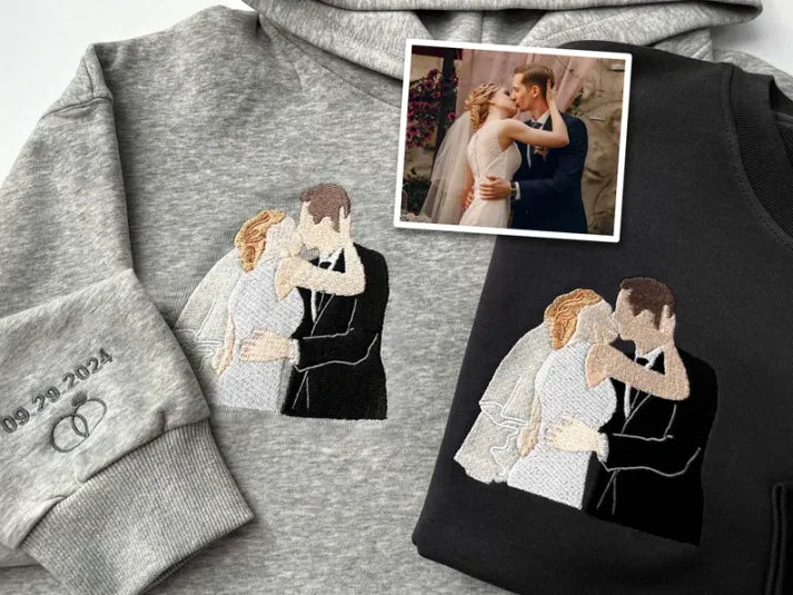 Personalized Couple Full-Color Embroidered Sweatshirt-The Perfect Gift for Your Love,M02