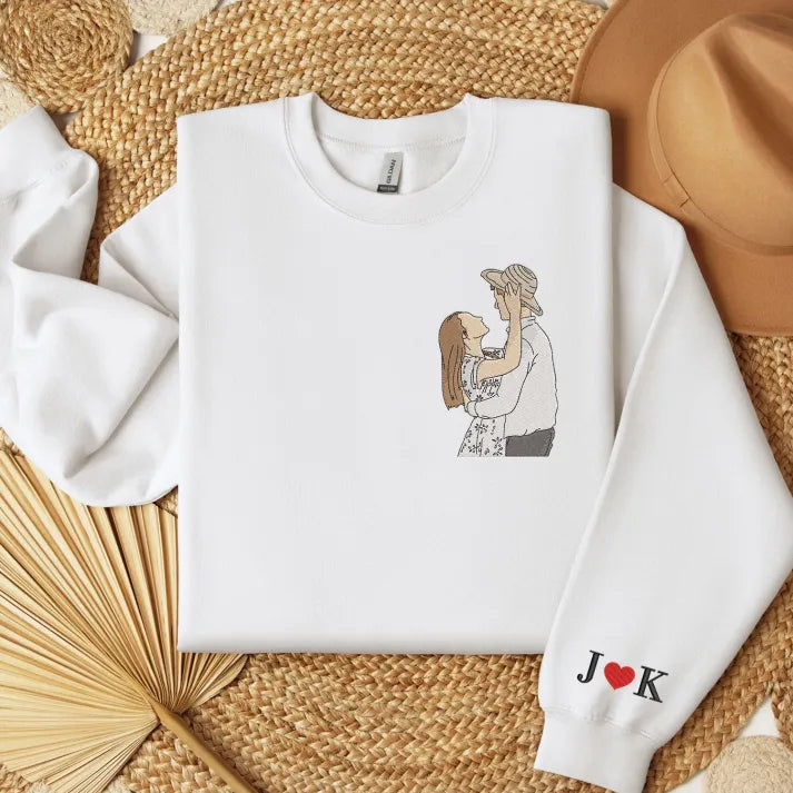 Personalized Couple Full-Color Embroidered Sweatshirt-The Perfect Gift for Your Love,M03