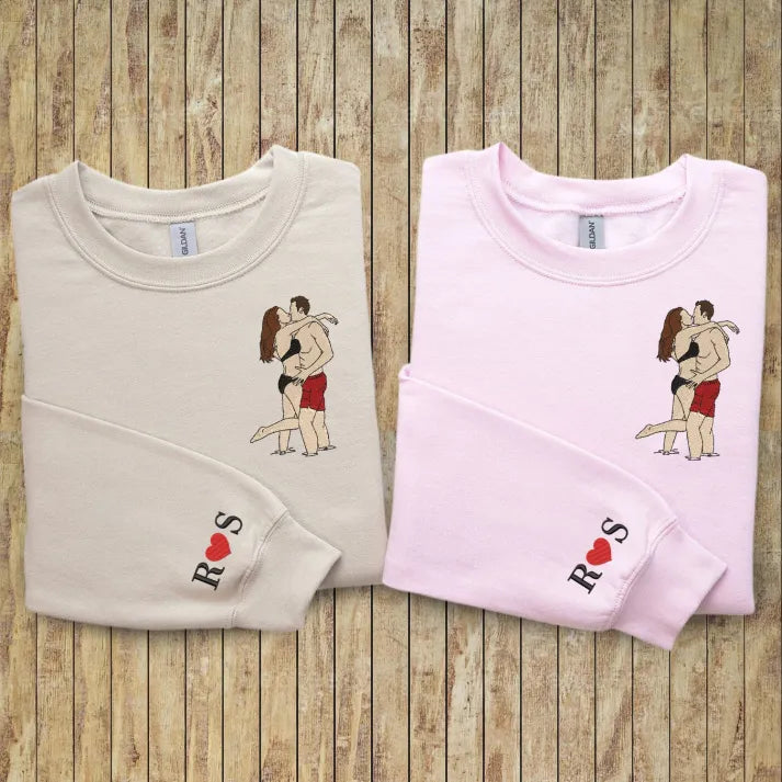 Personalized Couple Full-Color Embroidered Sweatshirt-The Perfect Gift for Your Love,M03
