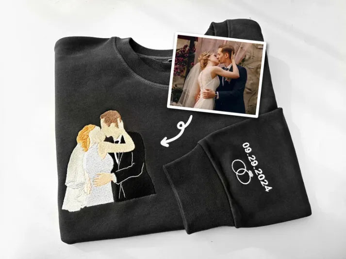 Personalized Couple Full-Color Embroidered Sweatshirt-The Perfect Gift for Your Love,M02