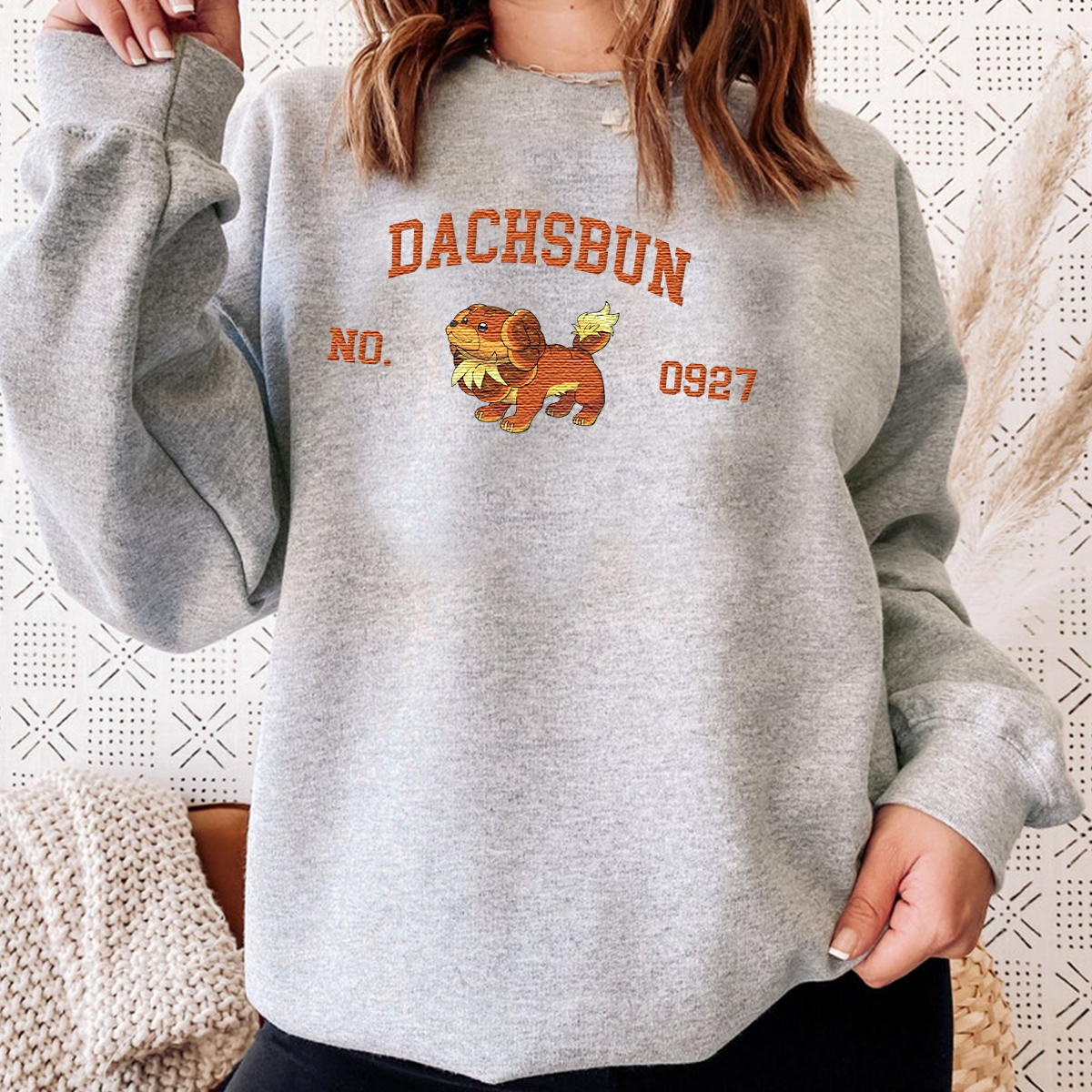 Dachsbun Adorable Anime-Themed Embroidered T-Shirt,Crewneck,Hoodie-Trendy Versatile and a Thoughtful Gift for Friends,H-C-1638