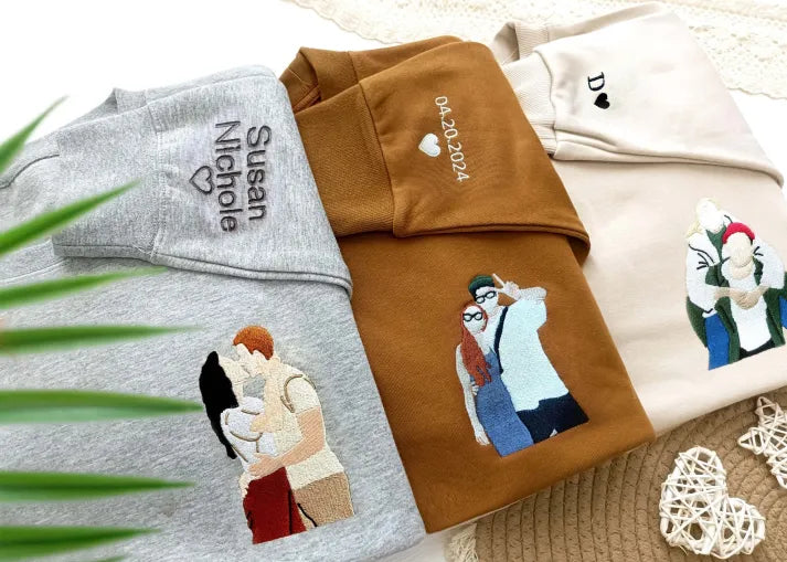Personalized Couple Full-Color Embroidered Sweatshirt-The Perfect Gift for Your Love,M08