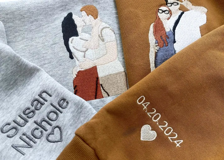 Personalized Couple Full-Color Embroidered Sweatshirt-The Perfect Gift for Your Love,M08