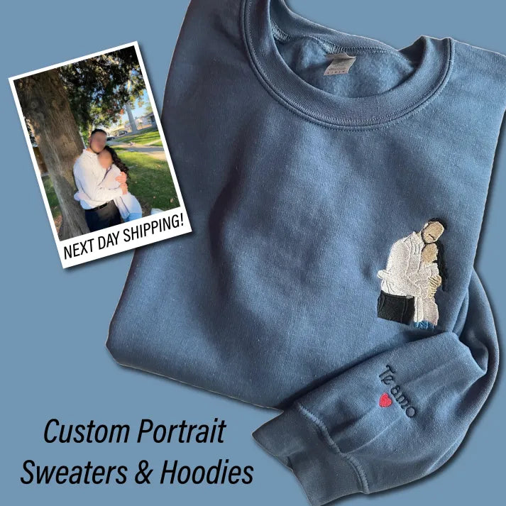 Personalized Couple Full-Color Embroidered Sweatshirt-The Perfect Gift for Your Love,M08