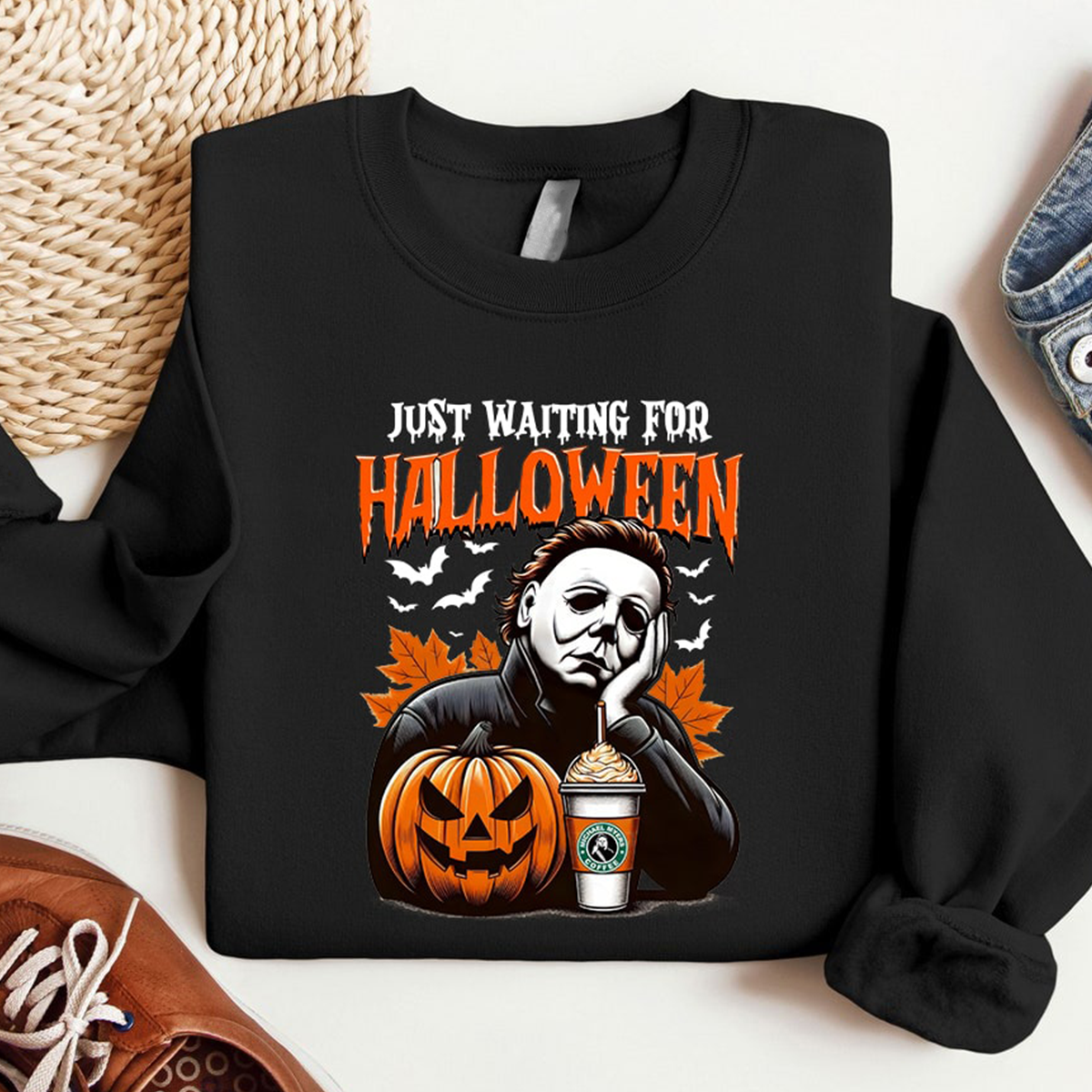 Just Waiting For The Halloween Mychael Myers T-Shirt,Crewneck,Hoodie,TS-C-268