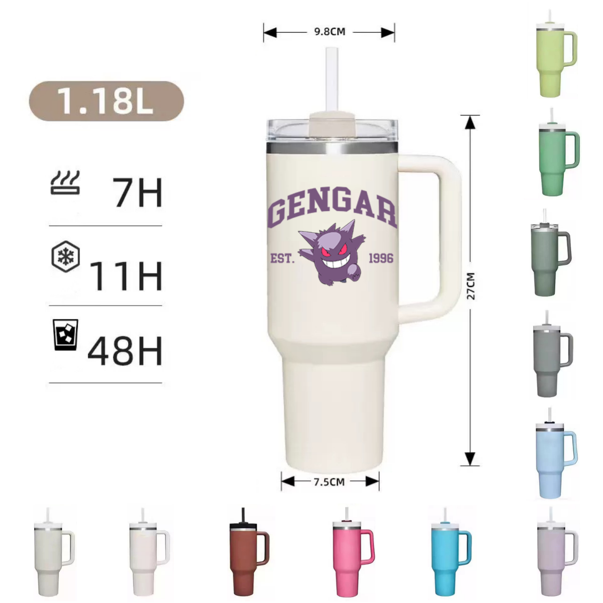 Delicate and Cute Large Capacity Creature-themed Ice Boss Stainless Tumbler,40OZ Steel Tumbler Gift for Friends and Fans