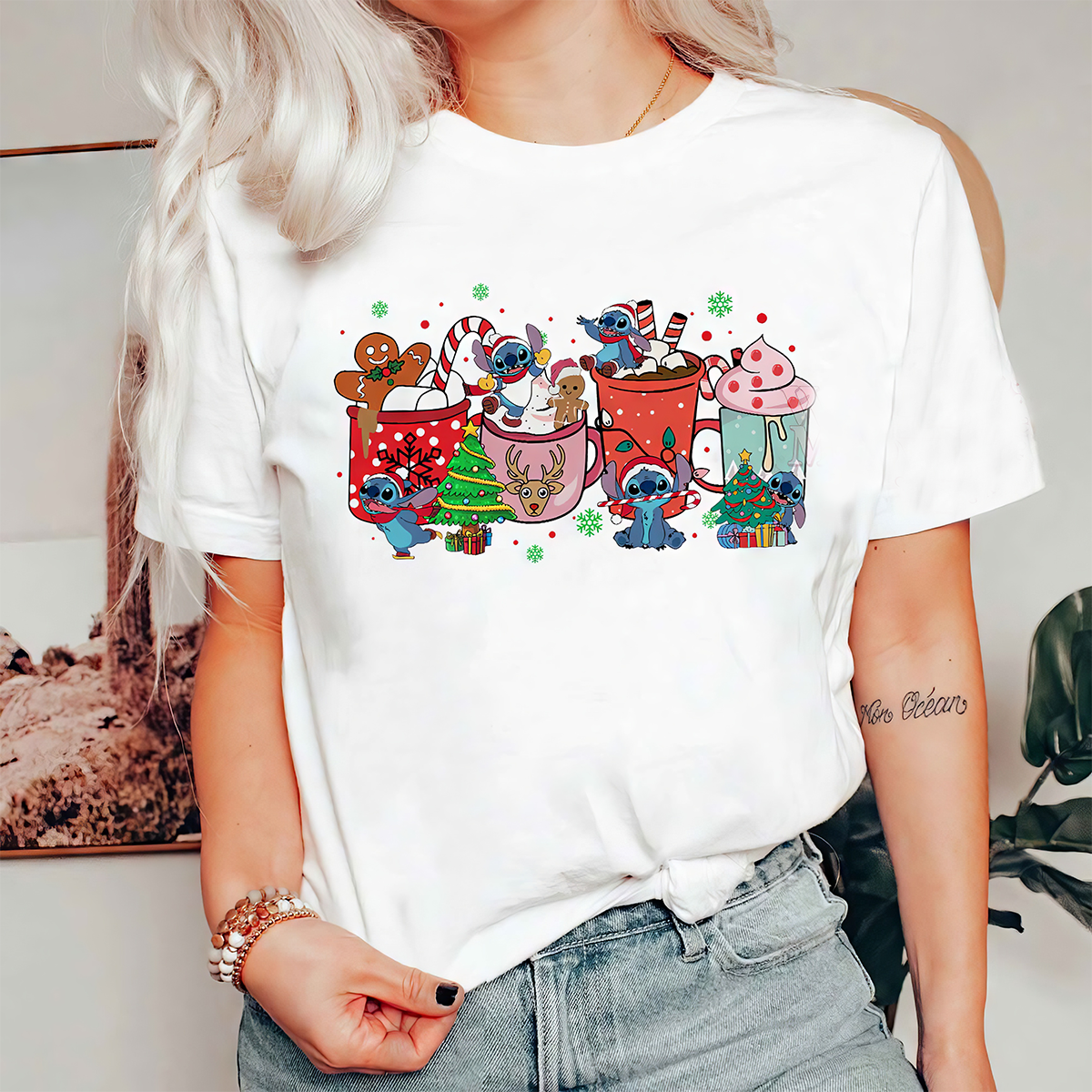 Stitch And Friends Christmas Coffee Cups T-Shirt,Crewneck,Hoodie,TS-C-412