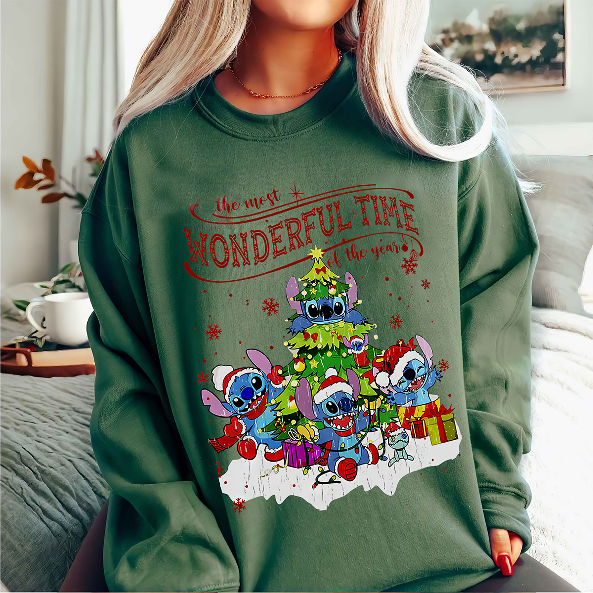 Stitch Most Wonderful Time Of The Year Christmas Tree T-Shirt,Crewneck,Hoodie,TS-C-410