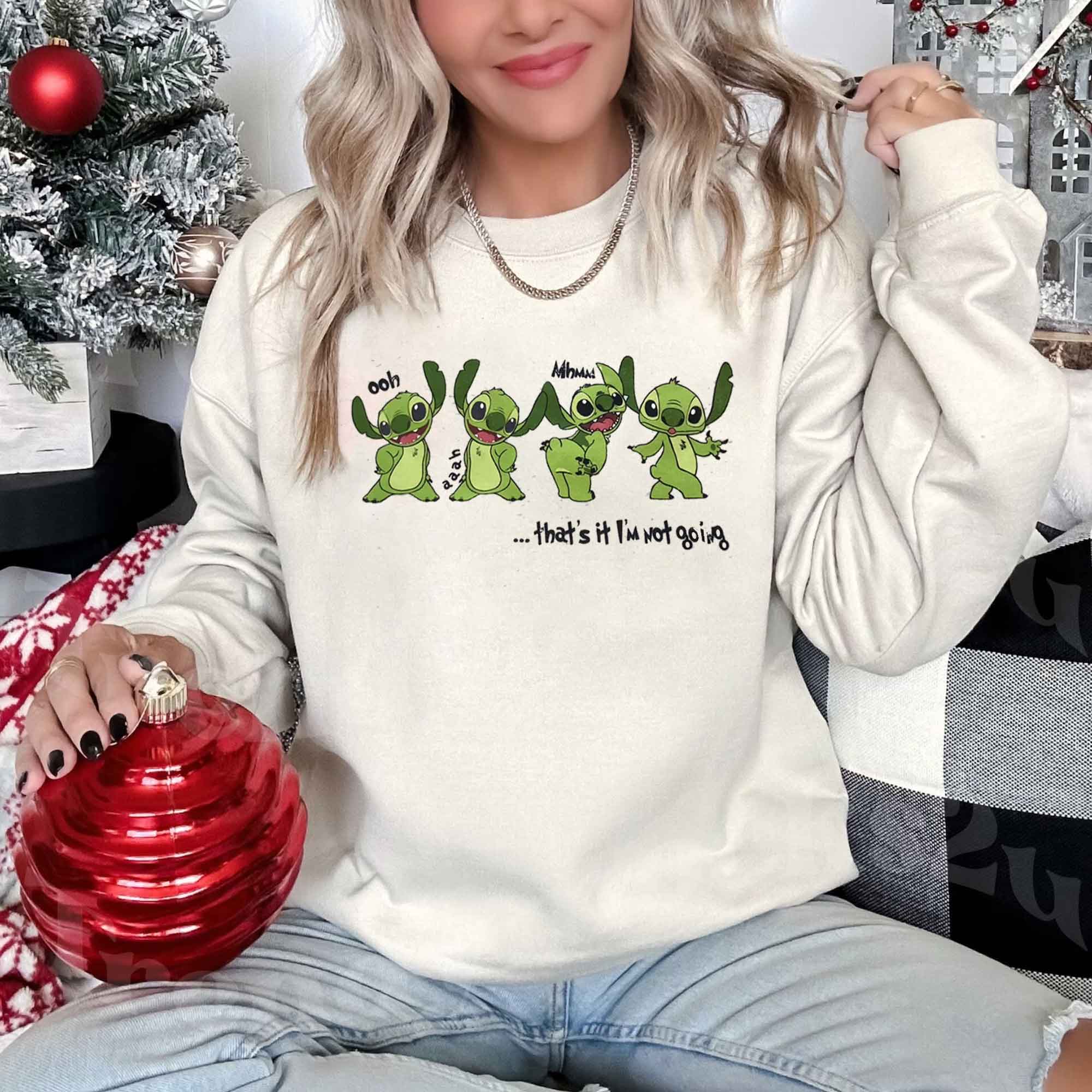 Stitch Grinch Not Going Christmas T-Shirt,Crewneck,Hoodie,TS-C-245