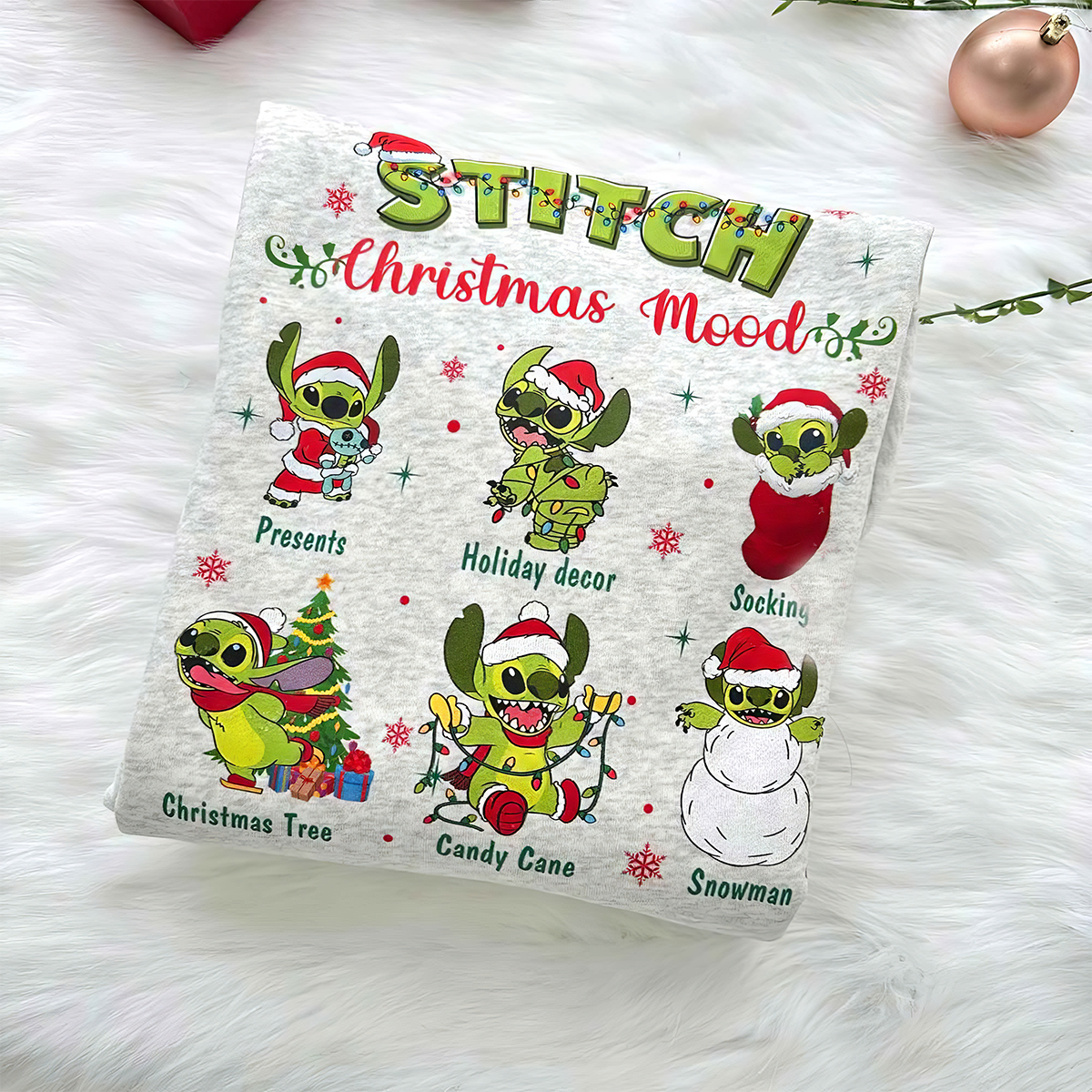 Stitch Grinch Christmas Mood T-Shirt,Crewneck,Hoodie,TS-C-396