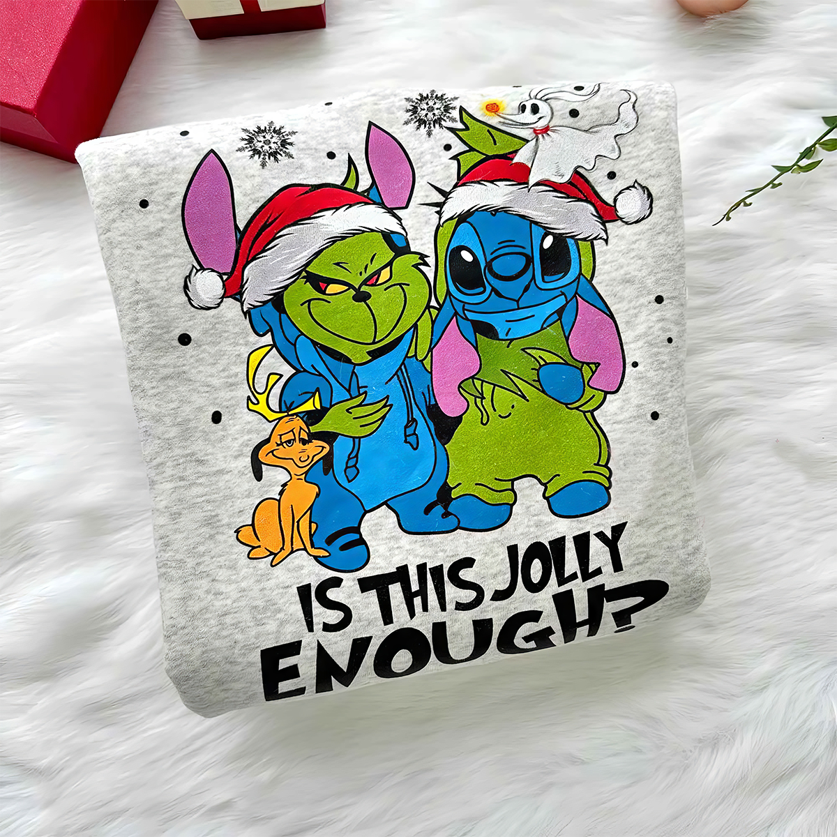 Stitch Grinch Is This Jolly Enough T-Shirt,Crewneck,Hoodie,TS-C-394