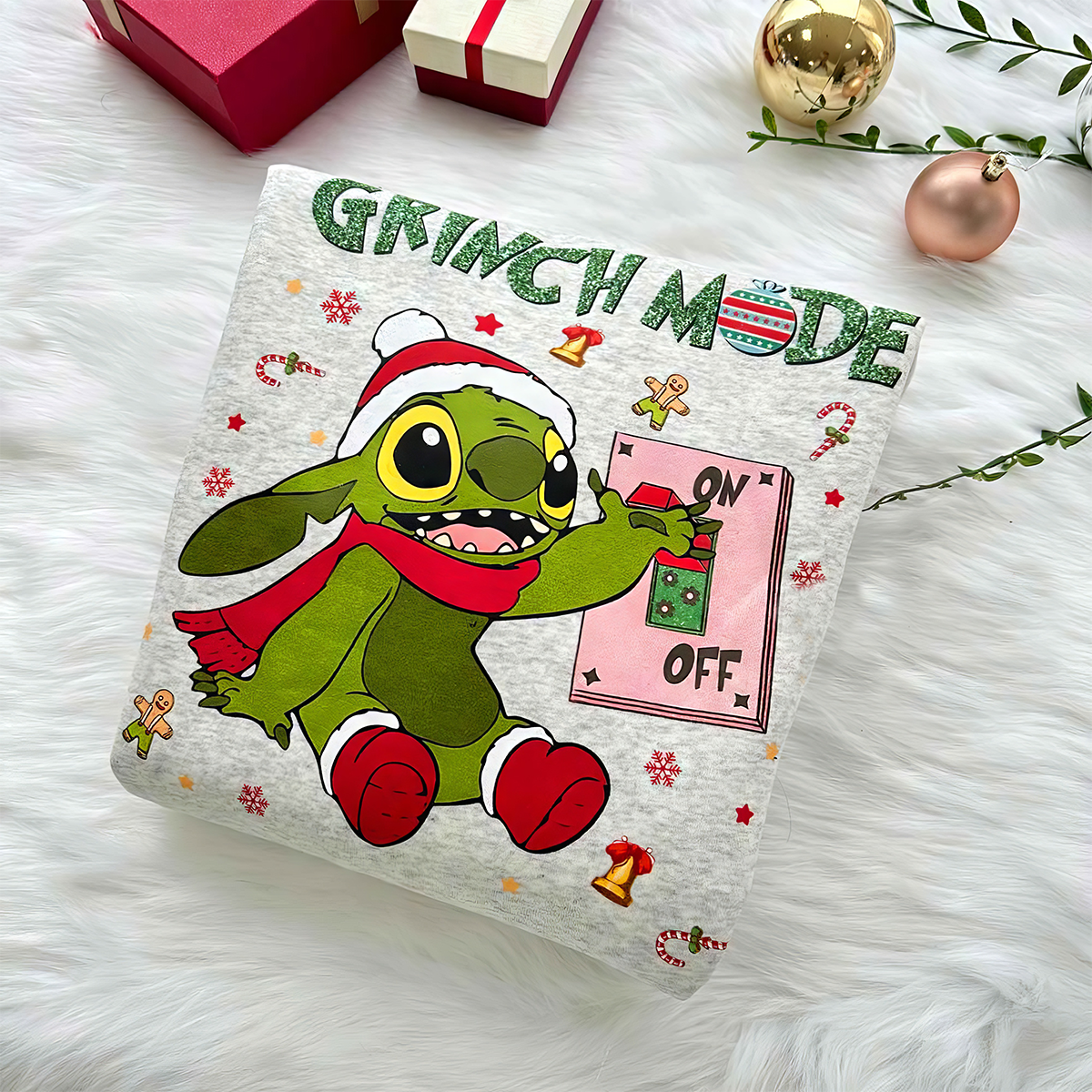 Stitch Grinch Christmas Mood T-Shirt,Crewneck,Hoodie,TS-C-393