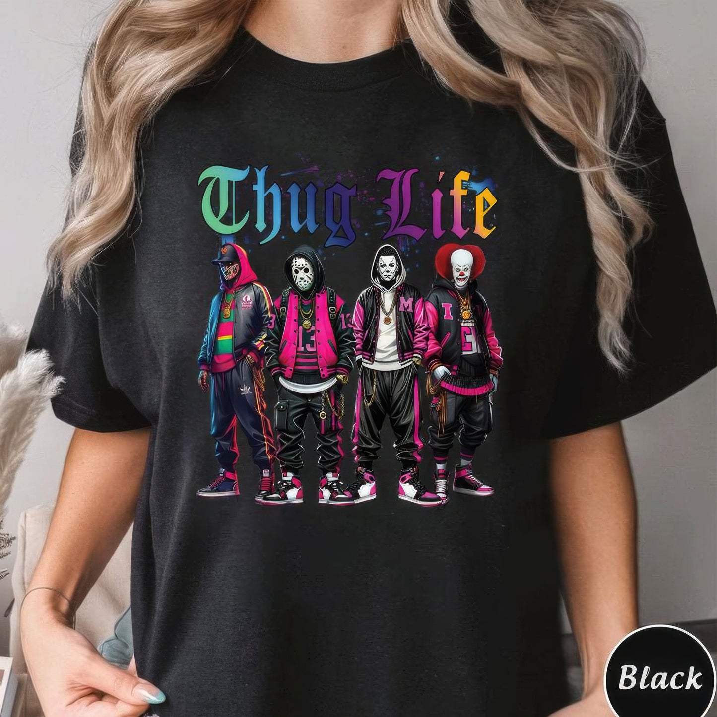 Thug Life Halloween Horror Graphic T-Shirt,Crewneck,Hoodie,TS-C-200